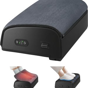 Heated Foot Rest Under Desk at Work & Foot Warmer,Adjustable Height Foot Stool Under Office Desk, Memory Foam Foot Stools for Back Pain Relief, Washable Flush Cover