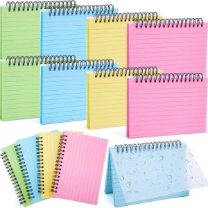 Koogel 400PCS Spiral Index Cards 4x6, Colored Note Cards with Waterproof Covers, Blank Flash Cards Ruled Spiral Bound Index Cards for Class Student Office School