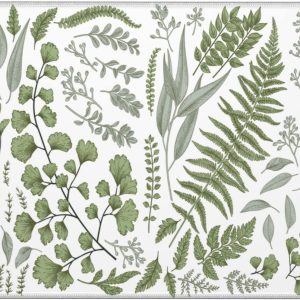 Plant Flowers Mouse Pad Green Mousepad for Desk with Non-Slip Rubber Base Cute Square Office Computer Mouse Pads for Wireless Mouse Home Office Decor Desk Accessories, 9.5×7.9 in, Vintage Leaves