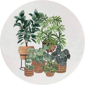 Watercolor Boho Potted Plants House Plants Green Leaf Leaves Mouse Pad 8.7 x 8.7 Inches,Non-Slip Rubber Base Mousepads for Home Office Dorm Desk Decor,Gifts for Plant Lovers